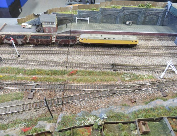 Kestrel passes on an up coal train